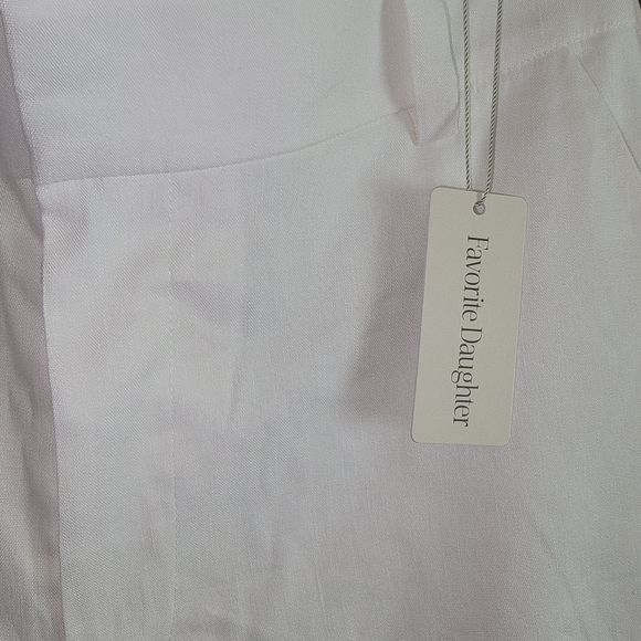 Favorite Daughter The Jones Linen Wide Leg Pants Bright White - Picture 9 of 15